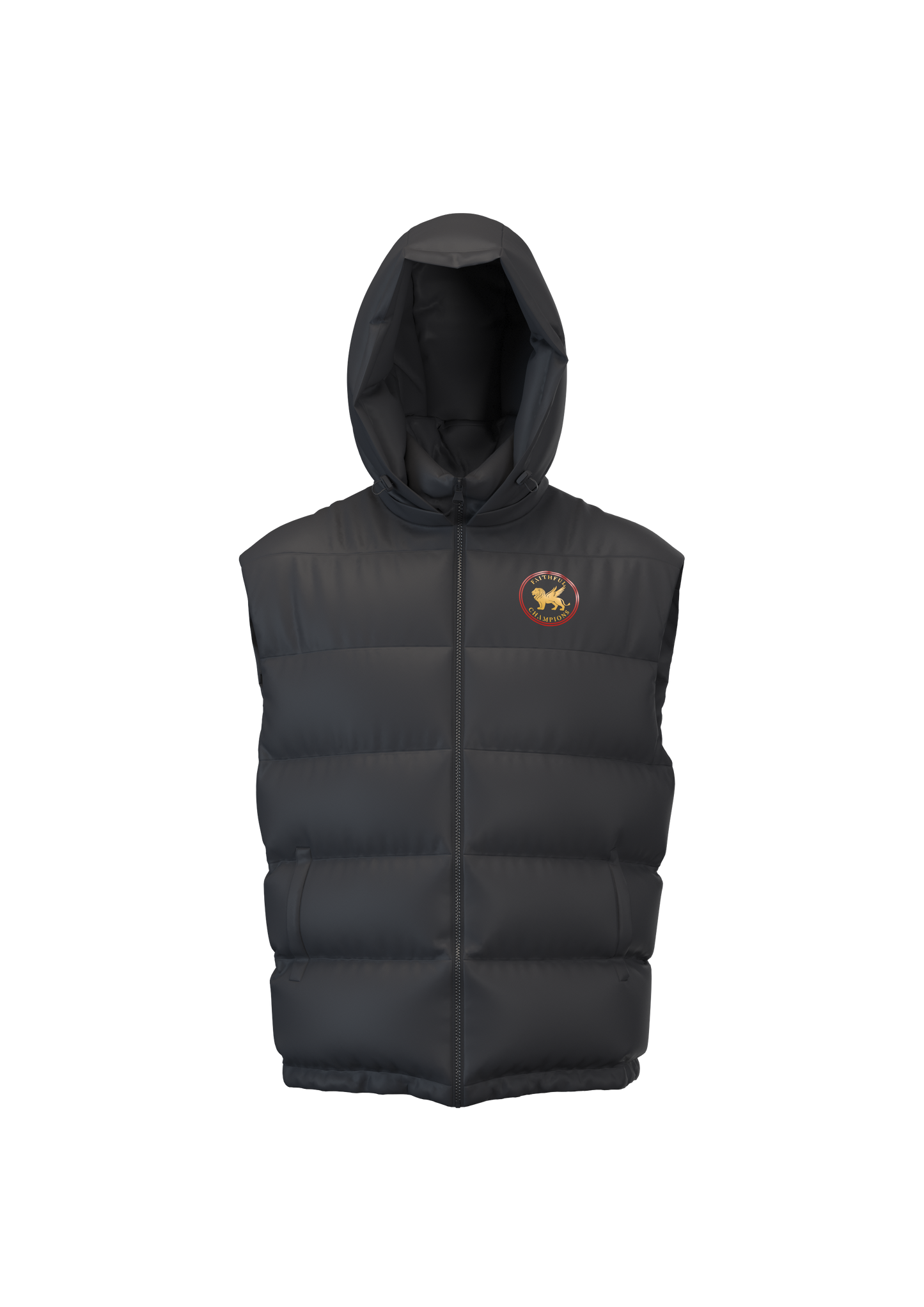 Summit Hooded Puffer Vest Product FAITHFUL CHAMPIONS GLOBAL
