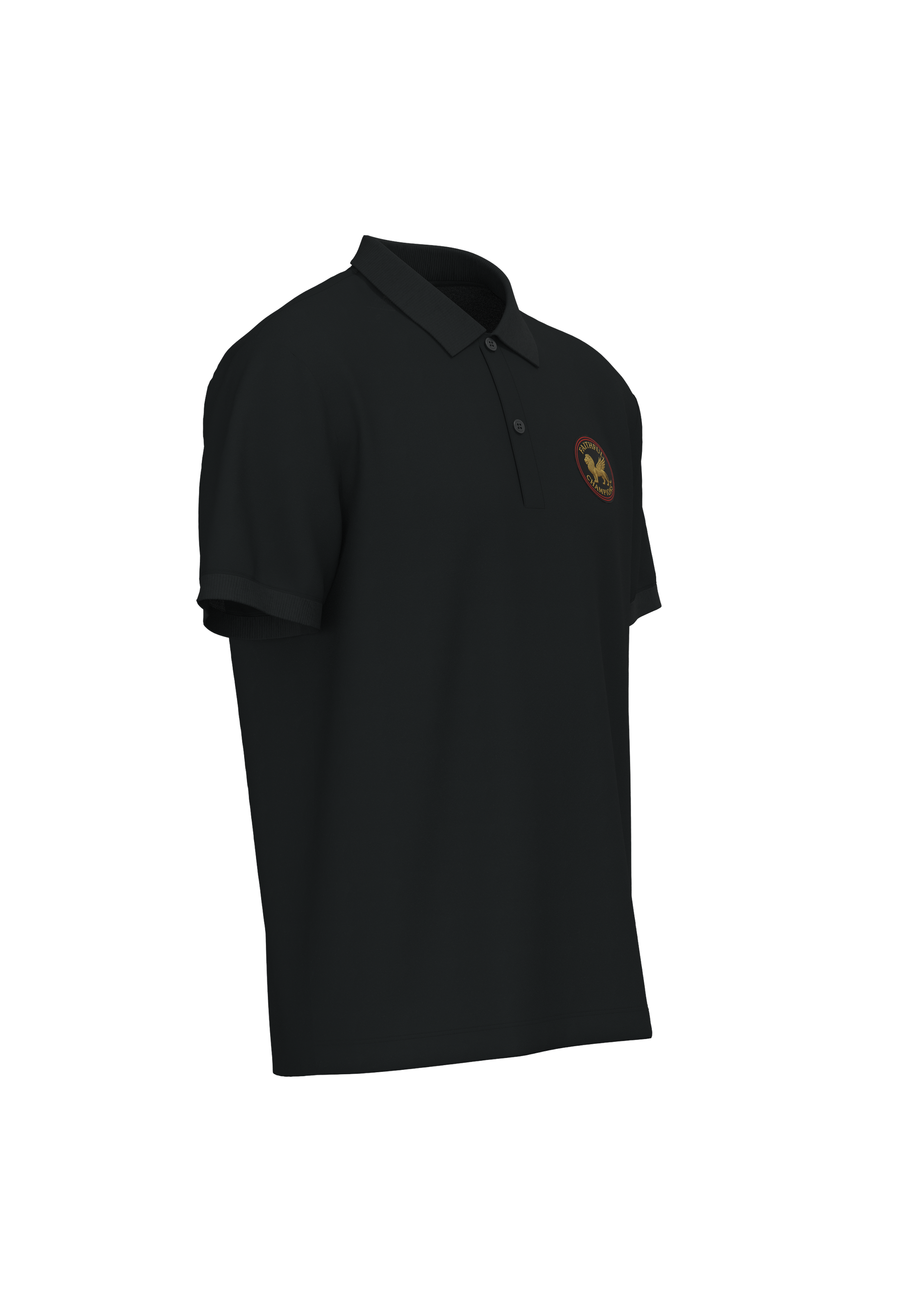 Victory Men's Polo- Black FAITHFUL CHAMPIONS GLOBAL