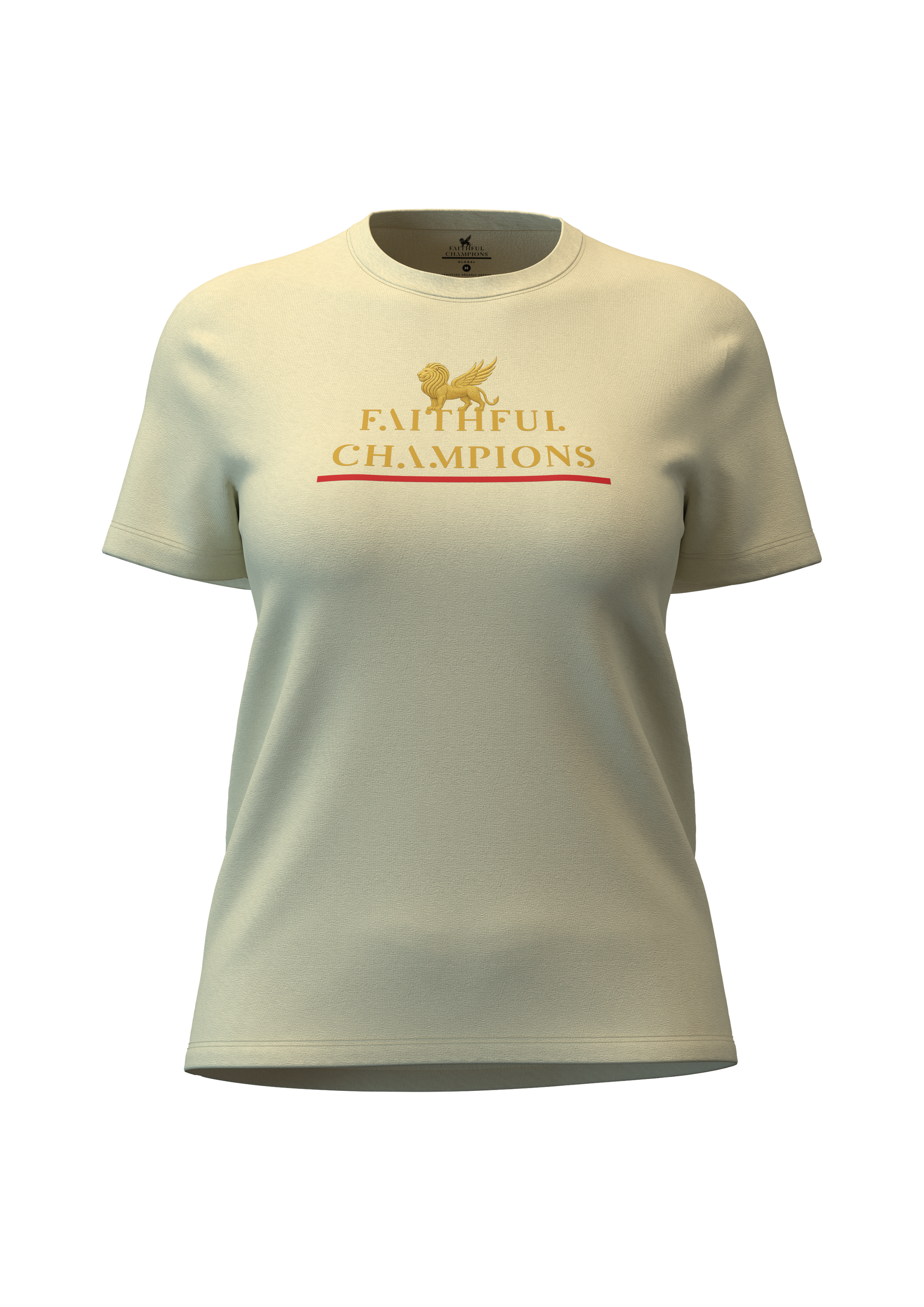 Trophy Women's Crew- Tee Yellow FAITHFUL CHAMPIONS GLOBAL