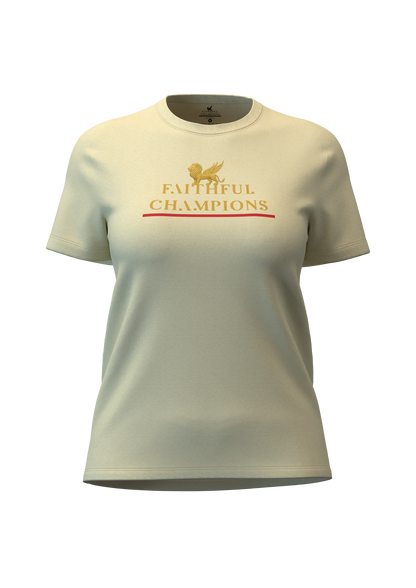 Trophy Women's Crew- Tee Yellow FAITHFUL CHAMPIONS GLOBAL