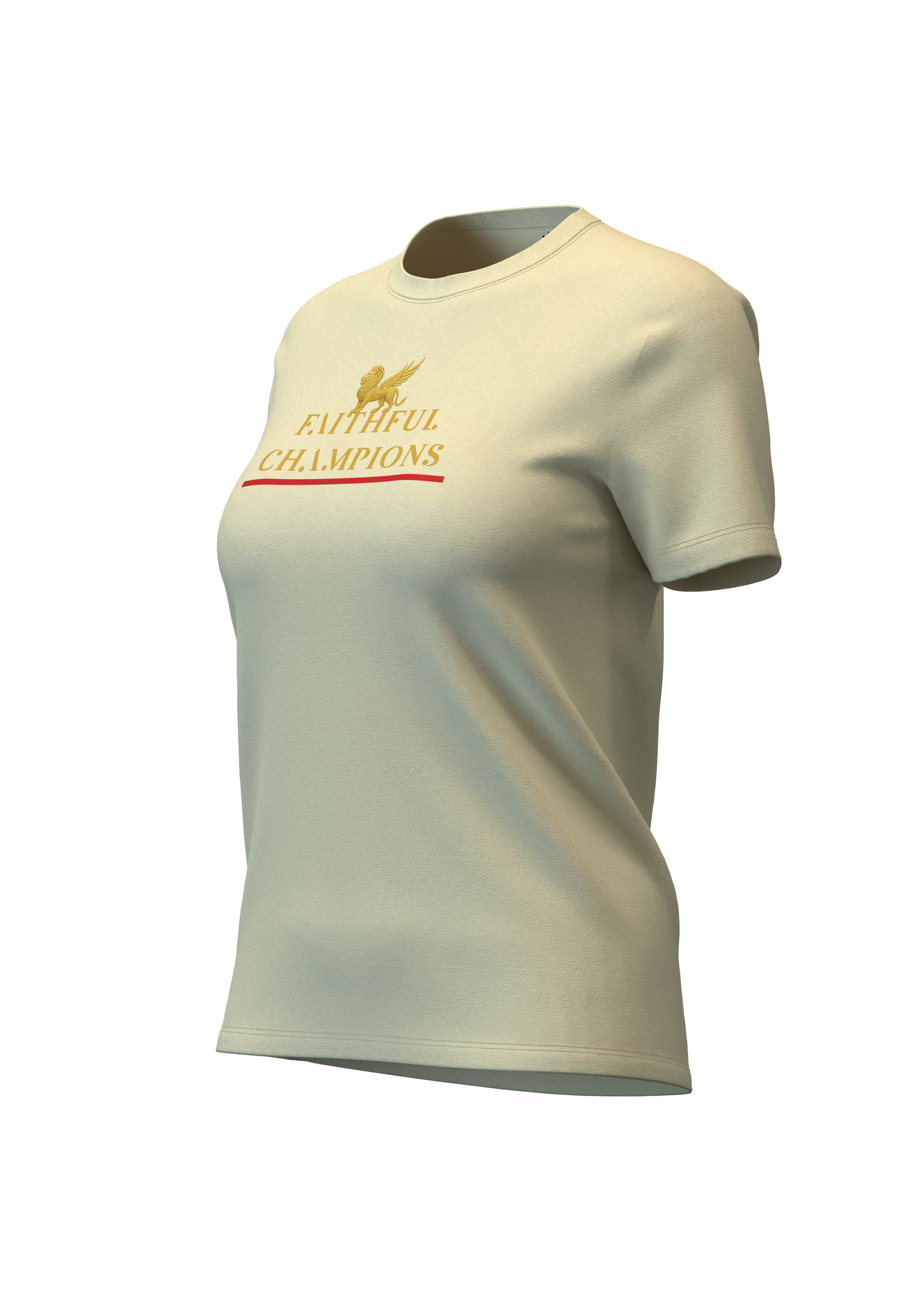 Trophy Women's Crew- Tee Yellow FAITHFUL CHAMPIONS GLOBAL