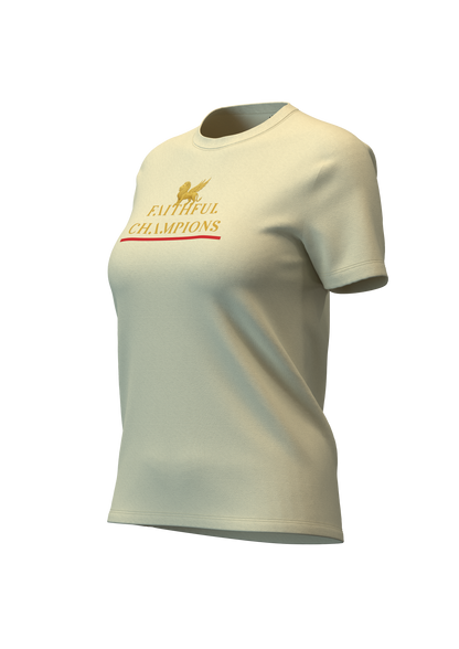 Trophy Women's Crew- Tee Yellow FAITHFUL CHAMPIONS GLOBAL