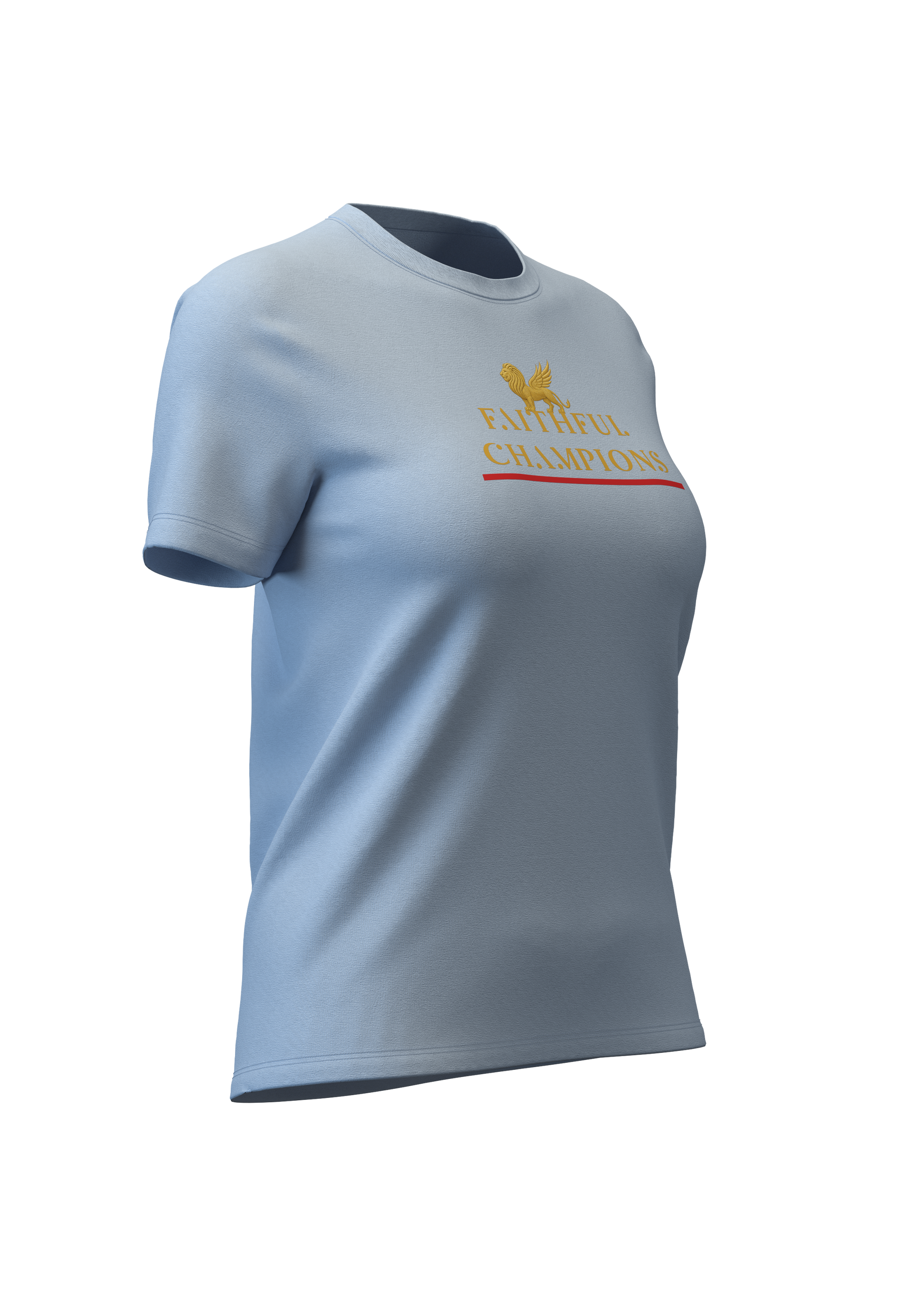 Trophy Women's Crew- Blue Tee FAITHFUL CHAMPIONS GLOBAL