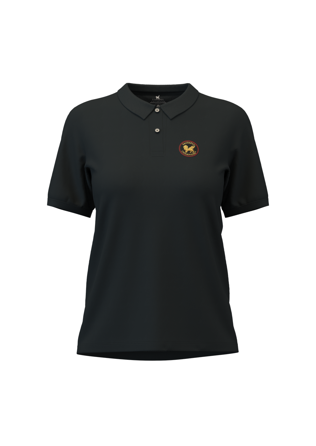 Victory Women's Polo- Stealth Black FAITHFUL CHAMPIONS GLOBAL
