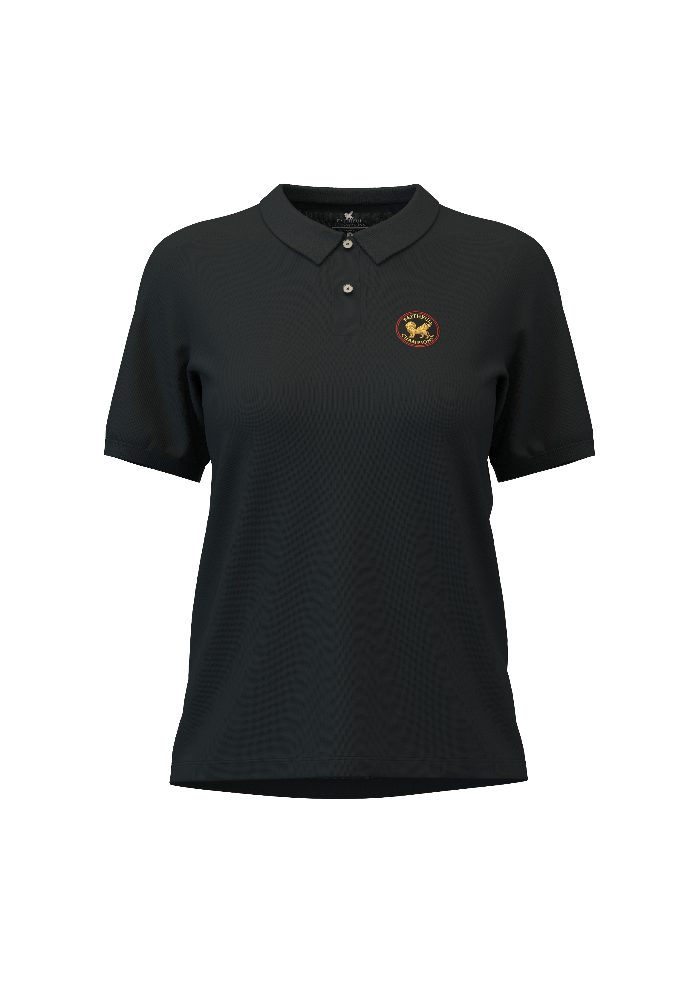 Victory Women's Polo- Stealth Black FAITHFUL CHAMPIONS GLOBAL